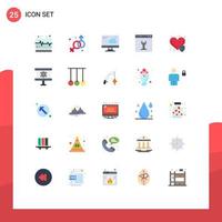 25 Creative Icons Modern Signs and Symbols of heart disease health care monitor setting interface Editable Vector Design Elements