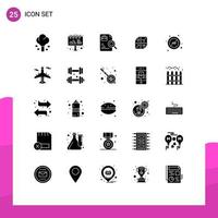 Modern Set of 25 Solid Glyphs and symbols such as ad block shepping worker computing box Editable Vector Design Elements