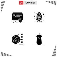 4 Creative Icons Modern Signs and Symbols of id biochemical security rocket form Editable Vector Design Elements