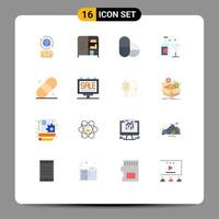 Set of 16 Modern UI Icons Symbols Signs for billboard plaster tablets patch easter Editable Pack of Creative Vector Design Elements