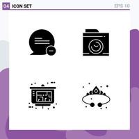 Mobile Interface Solid Glyph Set of Pictograms of chat property presentation message big think crown Editable Vector Design Elements