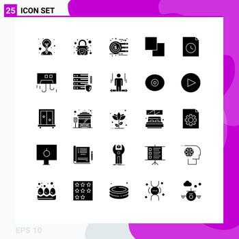 User Interface Pack of 25 Basic Solid Glyphs of air file dollar document layers Editable Vector Design Elements