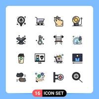 Set of 16 Modern UI Icons Symbols Signs for eid book keep holy equipment Editable Creative Vector Design Elements