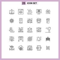 Set of 25 Modern UI Icons Symbols Signs for modeling movie search entertaiment shopping Editable Vector Design Elements