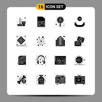 Set of 16 Modern UI Icons Symbols Signs for model cluster search architecture call Editable Vector Design Elements