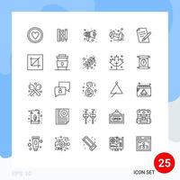 25 Creative Icons Modern Signs and Symbols of file fitness audio dumbbell speaker Editable Vector Design Elements