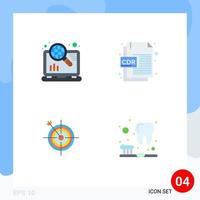 Modern Set of 4 Flat Icons and symbols such as internet board seo corel arrow Editable Vector Design Elements