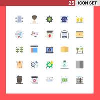 Flat Color Pack of 25 Universal Symbols of food sketch gear shirt print Editable Vector Design Elements