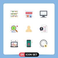 Stock Vector Icon Pack of 9 Line Signs and Symbols for setting gear store engine imac Editable Vector Design Elements