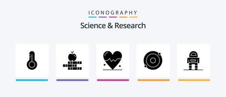 Science Glyph 5 Icon Pack Including . suit. science. space. astronaut. Creative Icons Design vector