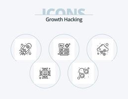 Hacking Line Icon Pack 5 Icon Design. storage. cloud storage. website. cloud. dollar vector