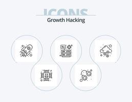 Hacking Line Icon Pack 5 Icon Design. storage. cloud storage. website. cloud. dollar vector