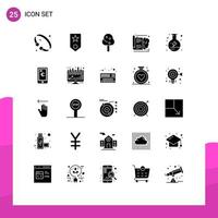 Set of 25 Modern UI Icons Symbols Signs for electricity knowledge rank brain tree Editable Vector Design Elements