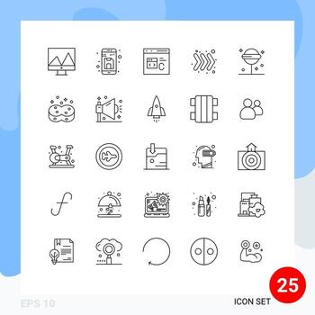 25 línea concepto para sitios web móvil y aplicaciones Víspera de Todos los Santos teclado C Derecha desarrollo editable vector diseño elementos