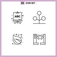 4 Creative Icons Modern Signs and Symbols of abc nature forest tree access Editable Vector Design Elements