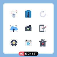 Set of 9 Modern UI Icons Symbols Signs for image process arrow creative data Editable Vector Design Elements