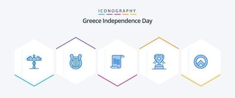 Greece Independence Day 25 Blue icon pack including greece. shield. nation. ireland. award vector