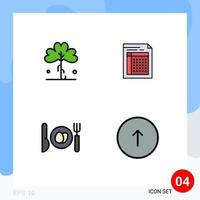 4 Creative Icons Modern Signs and Symbols of clover form irish bill paper Editable Vector Design Elements