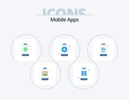 Mobile Apps Flat Icon Pack 5 Icon Design. weather app. smartphone. mobile. care. health vector