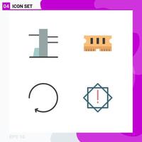 Pack of 4 Modern Flat Icons Signs and Symbols for Web Print Media such as tools and utensils warning ram rotate Editable Vector Design Elements