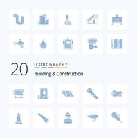 20 Building And Construction Blue Color icon Pack like tool tool firewall option bricks vector