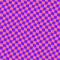 Groovy psychedelic wavy chessboard seamless pattern. Hippie twisted gingham checkerboard background. Checker retro psychedelic seamless texture. Vector illustration isolated on white background
