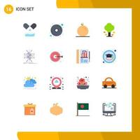 Universal Icon Symbols Group of 16 Modern Flat Colors of network grid pulp distribution summer Editable Pack of Creative Vector Design Elements