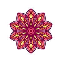 mandala colorido étnico. vector dibujado a mano doodle mandala. mandala étnica con adornos tribales coloridos. aislado. colores brillantes.