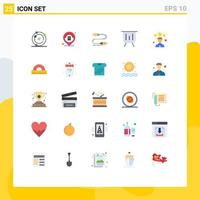 Universal Icon Symbols Group of 25 Modern Flat Colors of best performance communication graphic business Editable Vector Design Elements