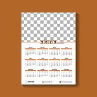 2023 one page wall calendar design template Free Vector