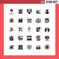 Set of 25 Modern UI Icons Symbols Signs for game pawn shopping tool measuring Editable Vector Design Elements