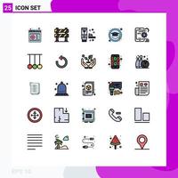 Set of 25 Modern UI Icons Symbols Signs for mobile graduation cap under construction graduation produce Editable Vector Design Elements