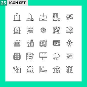 conjunto de 25 comercial líneas paquete para página desarrollar rescate codificación recibir editable vector diseño elementos