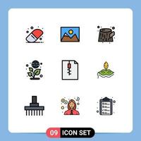 9 Creative Icons Modern Signs and Symbols of costume zip trunk document green Editable Vector Design Elements