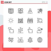 16 Creative Icons Modern Signs and Symbols of sun cancer day fast sign female Editable Vector Design Elements