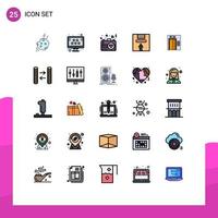 Pictogram Set of 25 Simple Filled line Flat Colors of logistic delivery seo box love Editable Vector Design Elements