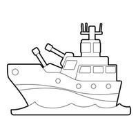 Battleship icon, outline style vector