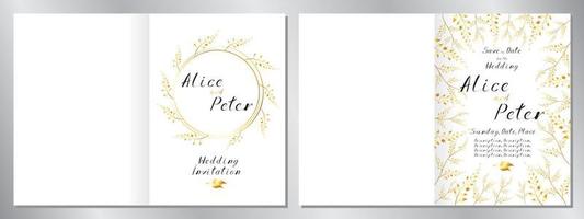 Wedding Invitation Template 2xA5 size - 148x210mm vector