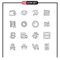 Set of 16 Modern UI Icons Symbols Signs for self tapping screw arrow construction adjust Editable Vector Design Elements