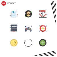 Stock Vector Icon Pack of 9 Line Signs and Symbols for control pad network breakfast data lunch Editable Vector Design Elements