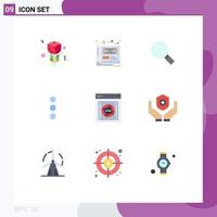 Universal Icon Symbols Group of 9 Modern Flat Colors of safe encryption glass ui app Editable Vector Design Elements