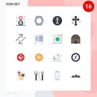 Set of 16 Modern UI Icons Symbols Signs for read scale human change cross Editable Pack of Creative Vector Design Elements