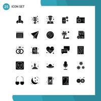 25 Creative Icons Modern Signs and Symbols of security open captain mobile key Editable Vector Design Elements