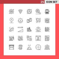 Set of 25 Modern UI Icons Symbols Signs for code artificial fighter badge achievements Editable Vector Design Elements