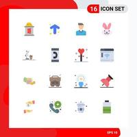 Universal Icon Symbols Group of 16 Modern Flat Colors of coffee studio human rabbit bynny Editable Pack of Creative Vector Design Elements