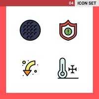 Set of 4 Modern UI Icons Symbols Signs for baking arrows food security left Editable Vector Design Elements