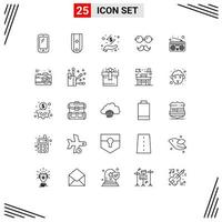 Set of 25 Vector Lines on Grid for specs father one avatar hand Editable Vector Design Elements