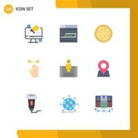 Set of 9 Modern UI Icons Symbols Signs for customer right website left hand Editable Vector Design Elements