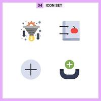 Group of 4 Modern Flat Icons Set for conversion add money education new Editable Vector Design Elements