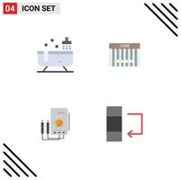 4 Flat Icon concept for Websites Mobile and Apps bathroom amper water code digital Editable Vector Design Elements